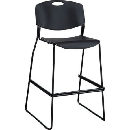LORELL Lorell® Heavy-Duty Bistro Stacking Chairs - Black - Set of 2 LLR62535